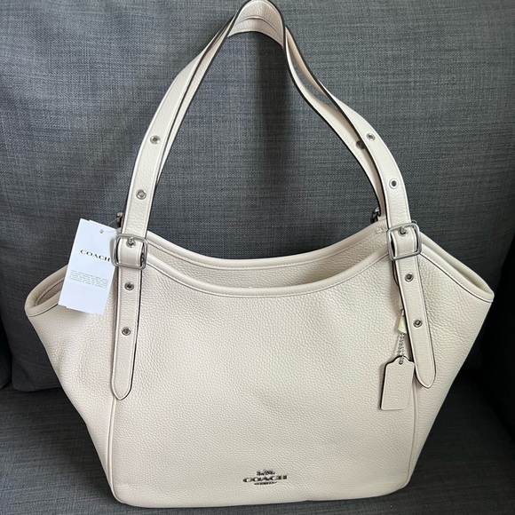 NWT COACH PEBBLED LEATHER MEADOW TOTE HANDBAG SHOULDER BAG - Picture 1 of 12